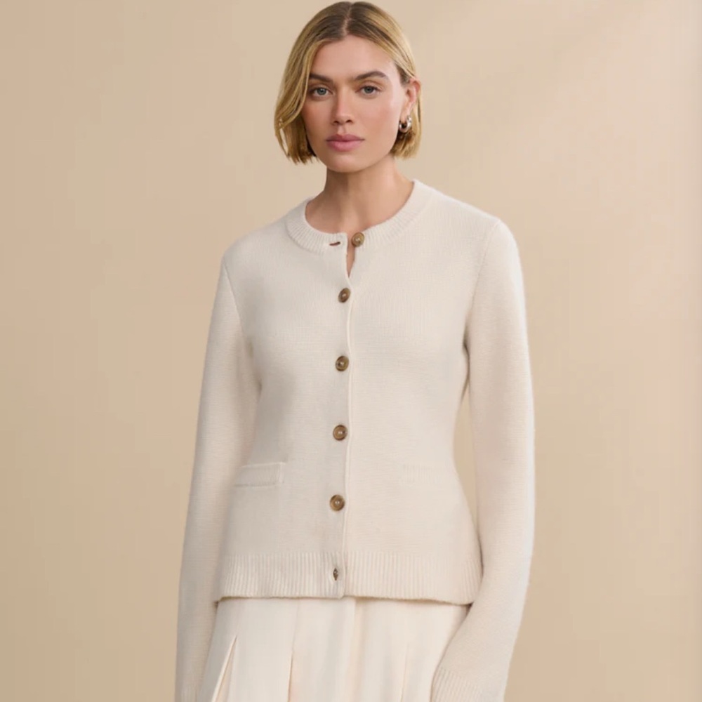 Jenni kayne cooper  ivory Button-Up Cardigan- size L